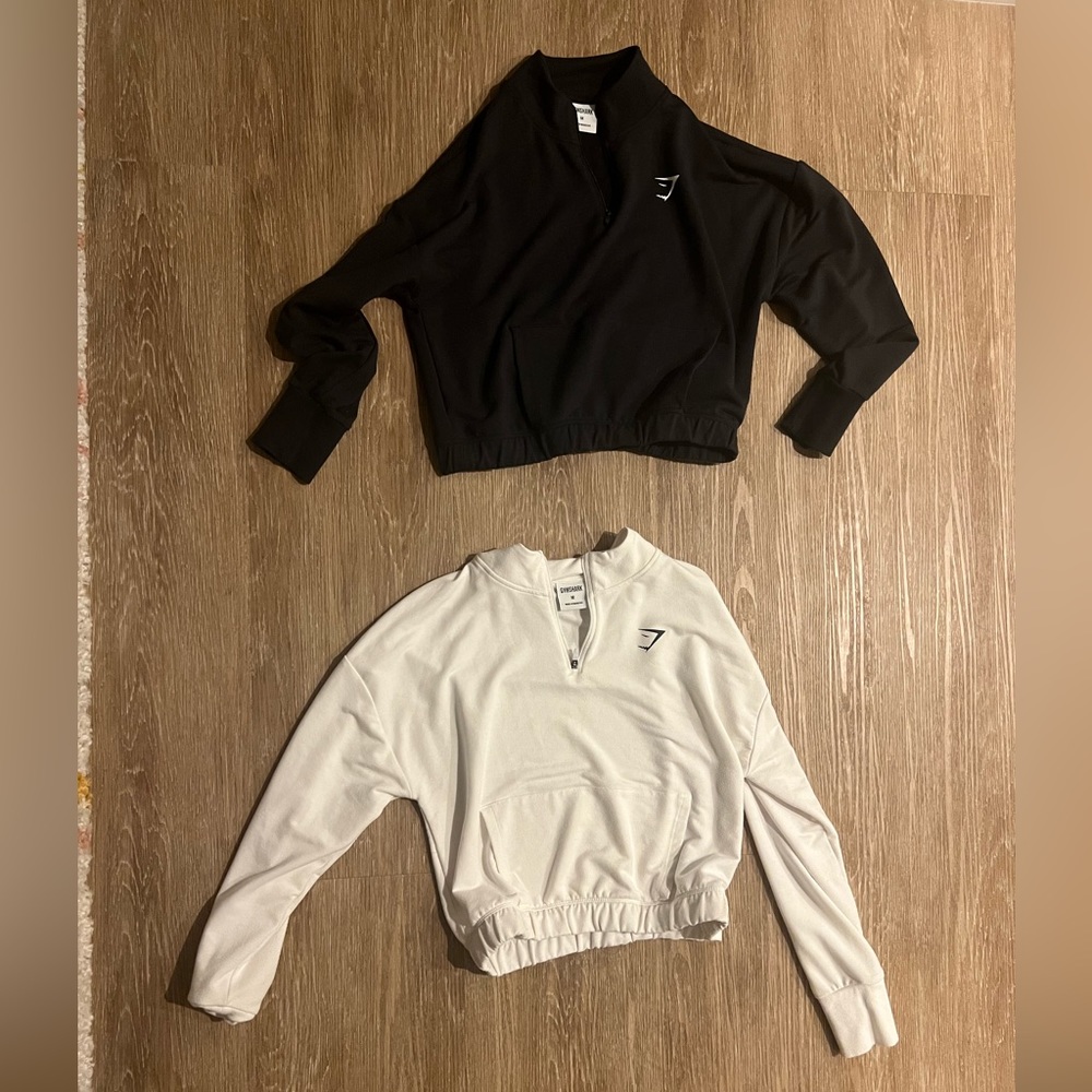 Gymshark Pippa Training Pullover white and black